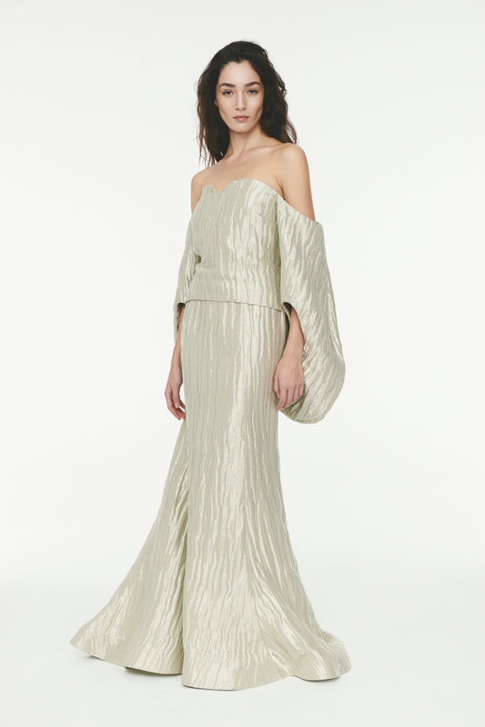 Lily Skirt - Wavy Metallic Silver