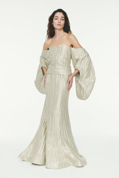 Lily Skirt - Wavy Metallic Silver