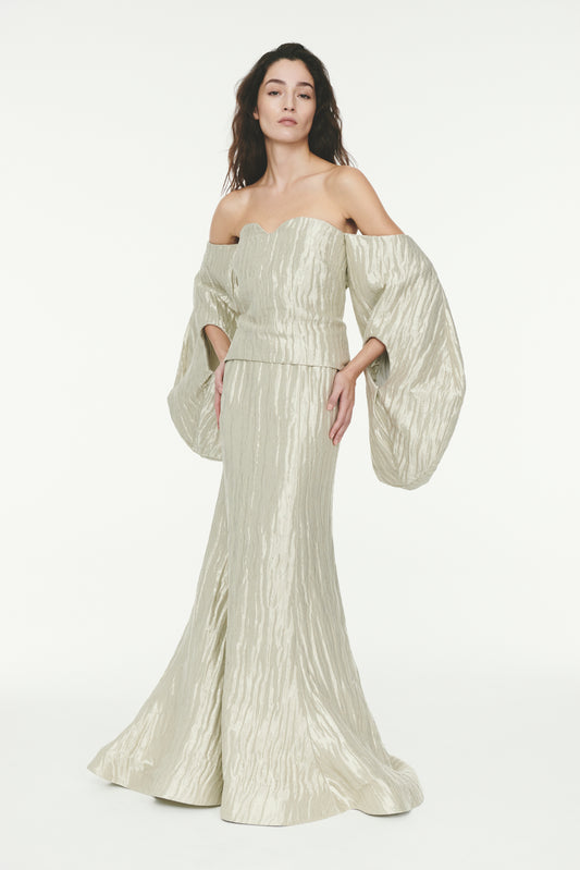 Lily Skirt - Wavy Metallic Silver