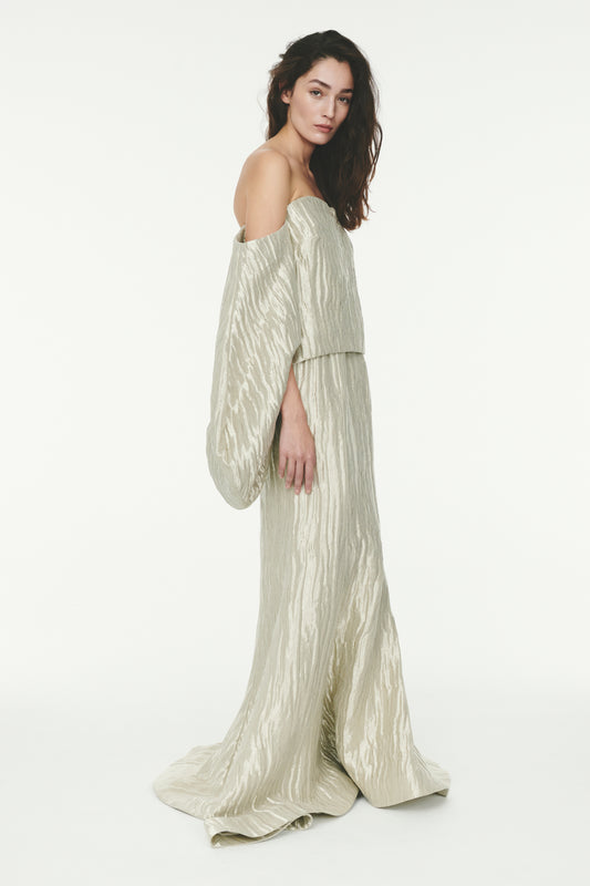 Lily Skirt - Wavy Metallic Silver