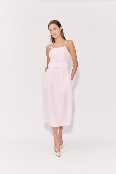 Artichoke Dress w/ Belt in Linen Viscose