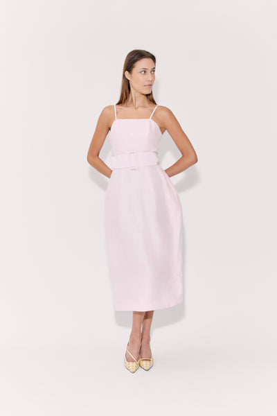 Artichoke Dress w/ Belt in Linen Viscose