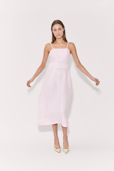 Artichoke Dress w/ Belt in Linen Viscose