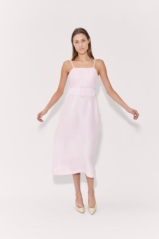 Artichoke Dress w/ Belt in Linen Viscose