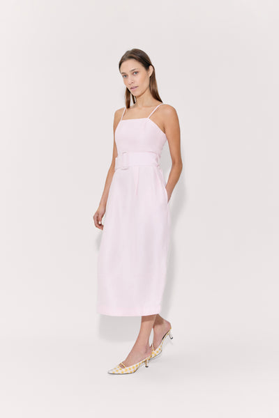Artichoke Dress w/ Belt in Linen Viscose