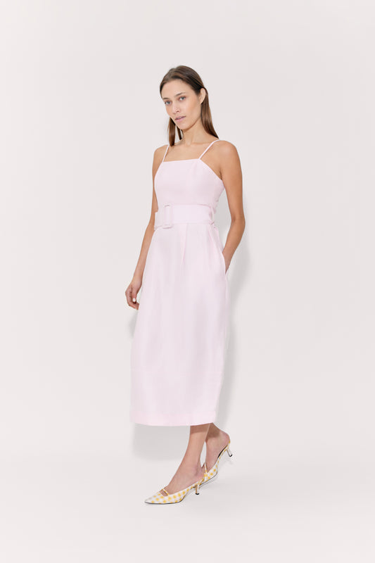 Artichoke Dress w/ Belt in Linen Viscose
