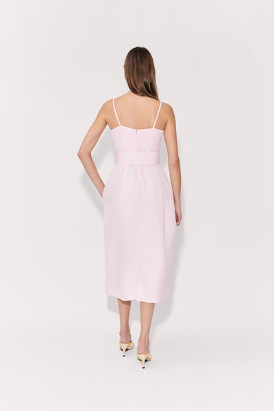 Artichoke Dress w/ Belt in Linen Viscose