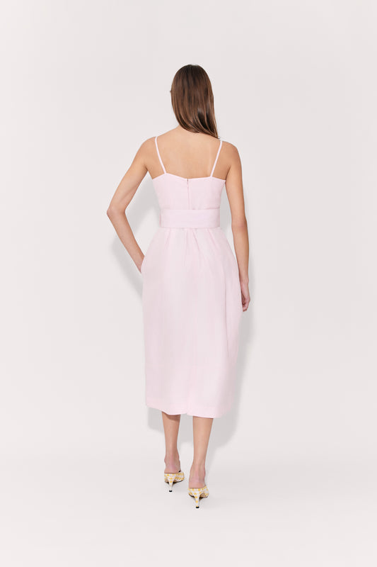Artichoke Dress w/ Belt in Linen Viscose