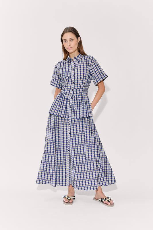 Boogie Woogie Bugle Boy Dress in Seersucker Check