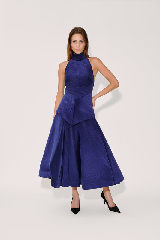 Directional Halter Top in Wide Wale Corduroy