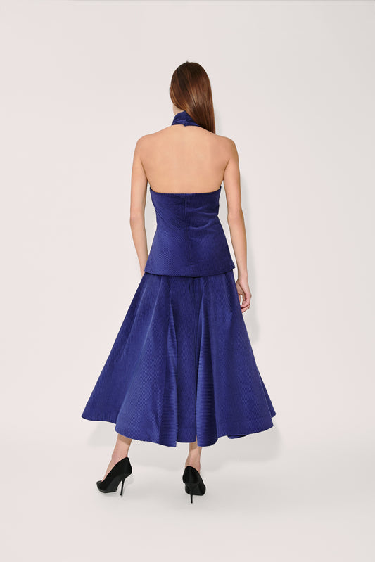 Directional Halter Top in Wide Wale Corduroy