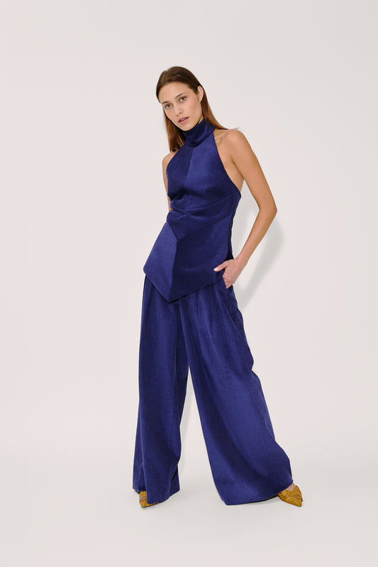 Directional Halter Top in Wide Wale Corduroy