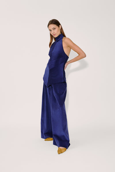 Directional Halter Top in Wide Wale Corduroy