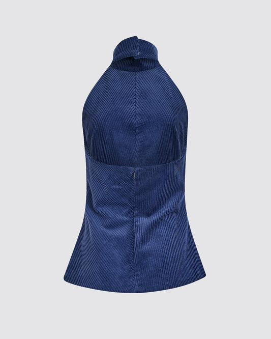 Directional Halter Top in Wide Wale Corduroy