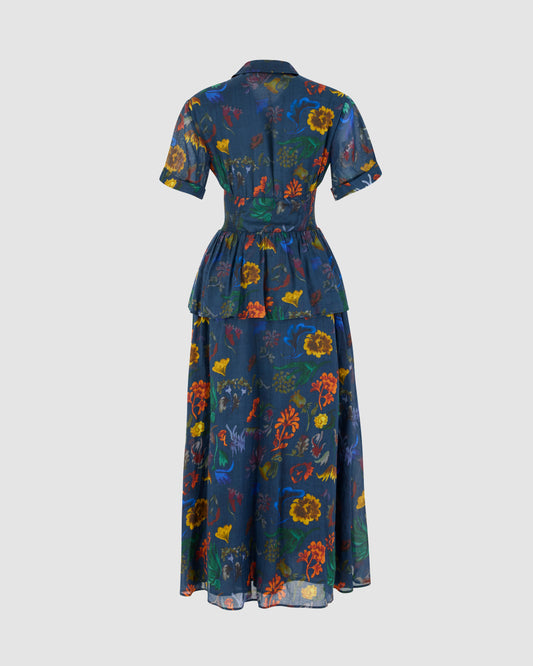 Boogie Woogie Bugle Boy Dress in Floral Printed Ramie