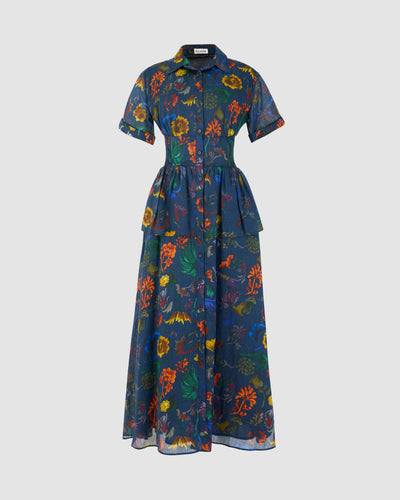 Boogie Woogie Bugle Boy Dress in Floral Printed Ramie