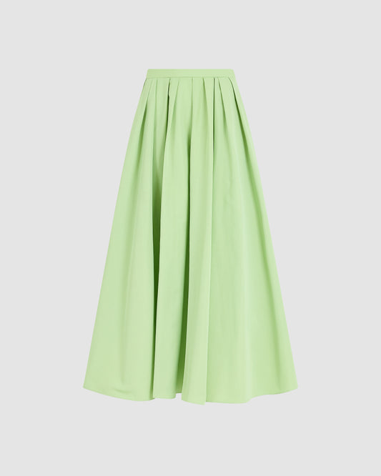 Classic Pleated Skirt in Cotton Grosgrain