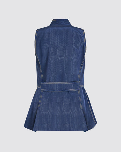 Emotionally Vested Vest in Ridged Moire