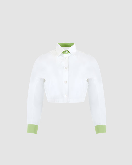 Gussied Up Button Down in Heavy Cotton Poplin