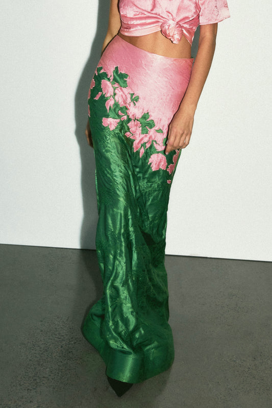 Blown Away Slip Skirt in Wool Burn Out