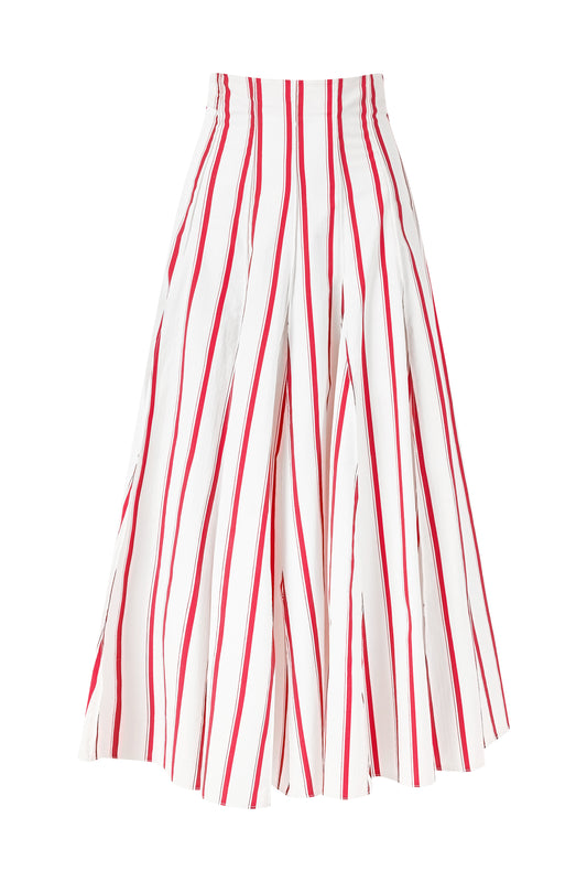 Million Pleats Skirt in Coastal Stripe Cotton