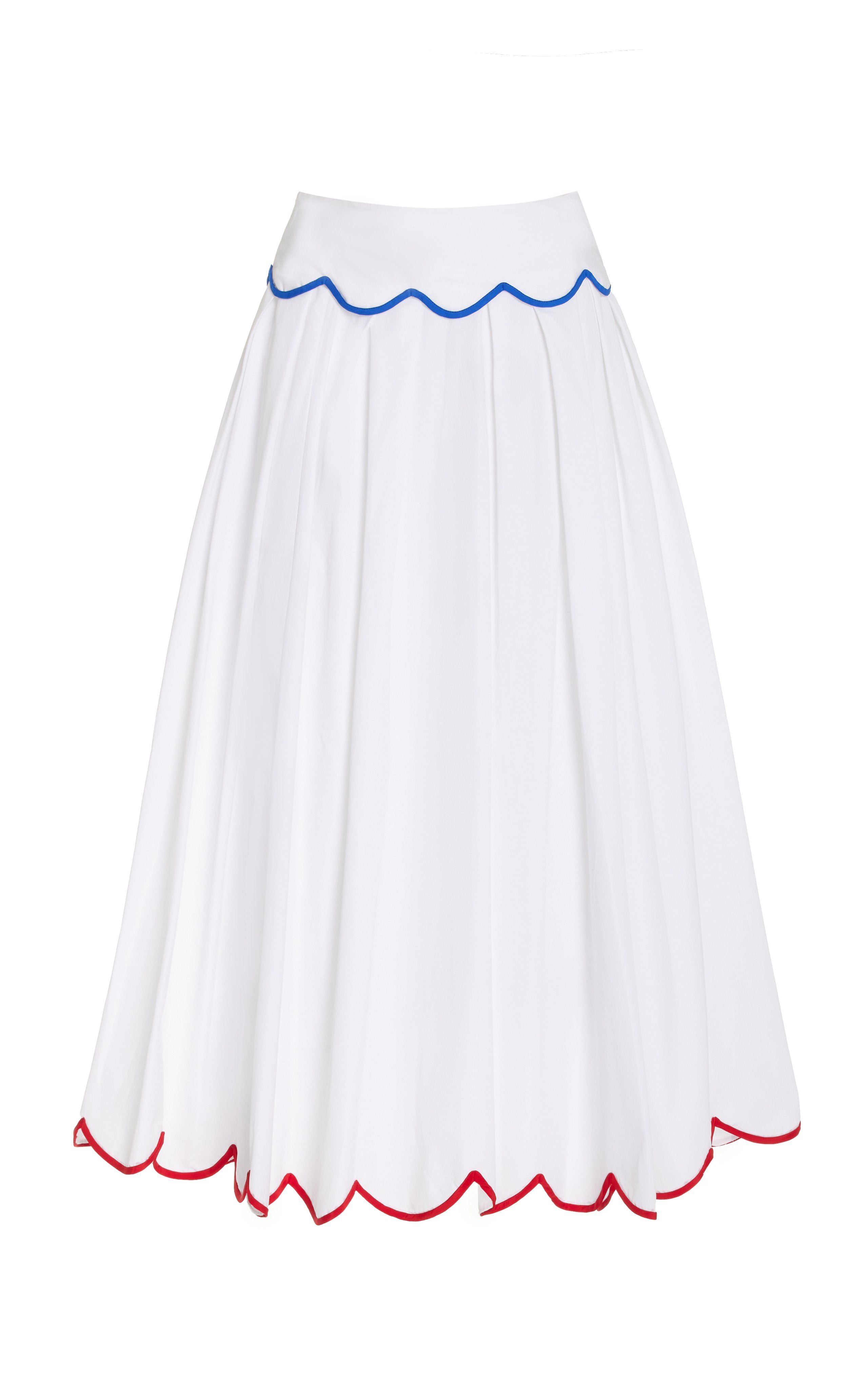 Rosie Assoulin Long A-Line Skirt in White