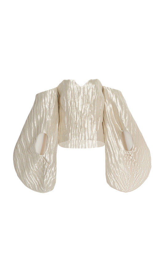 Fig Top - Wavy Metallic Silver
