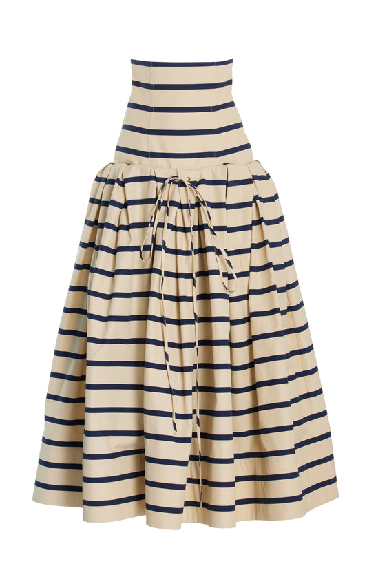 Port City Ball Skirt - Navy Stripe