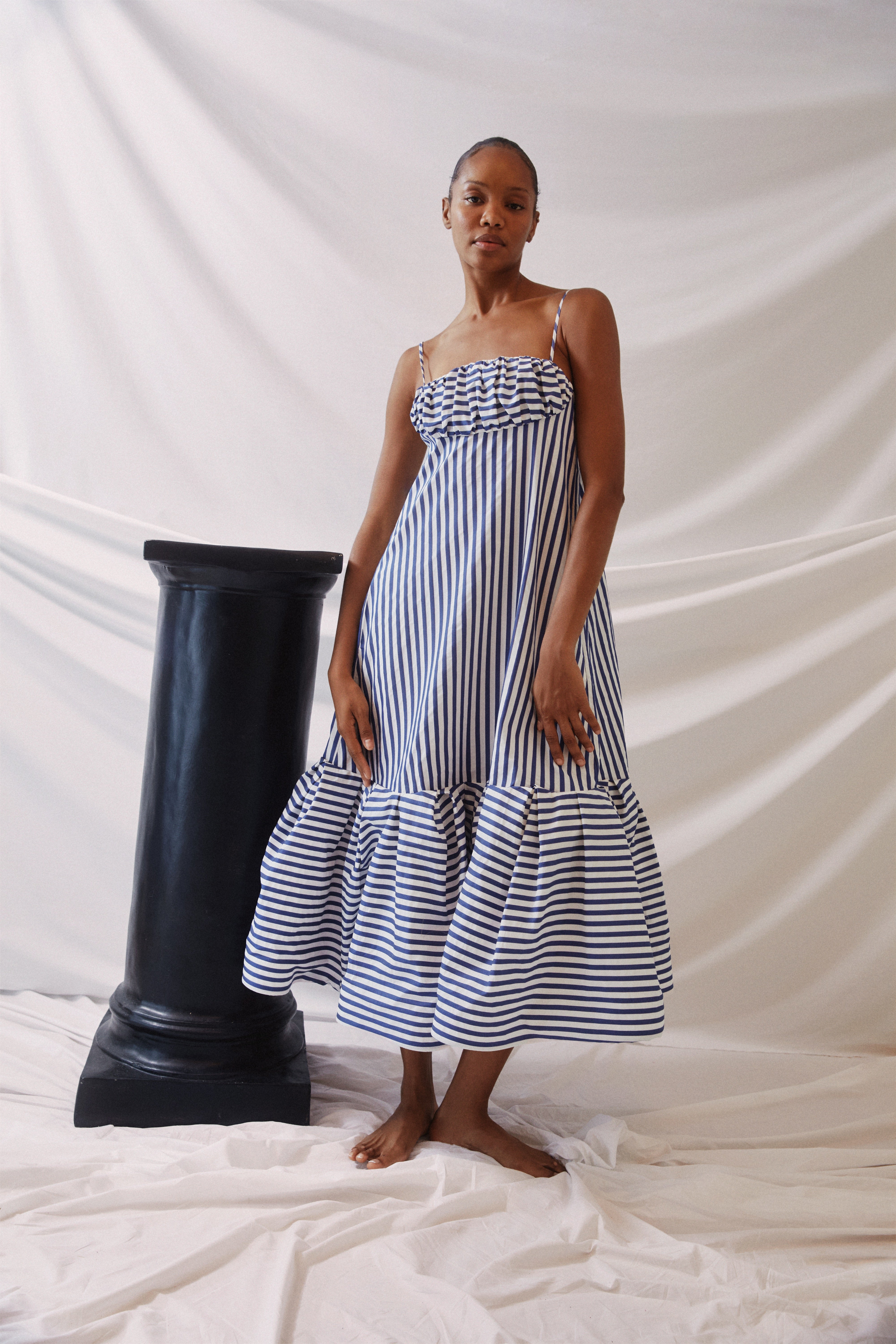 Rosie Assoulin Women's Cami Striped Cotton-Blend Maxi Dress - Blue Stripe - Size 4 Rosie Assoulin Women's Cami Striped Cotton-Blend Maxi Dress - Blue Stripe - Size 4