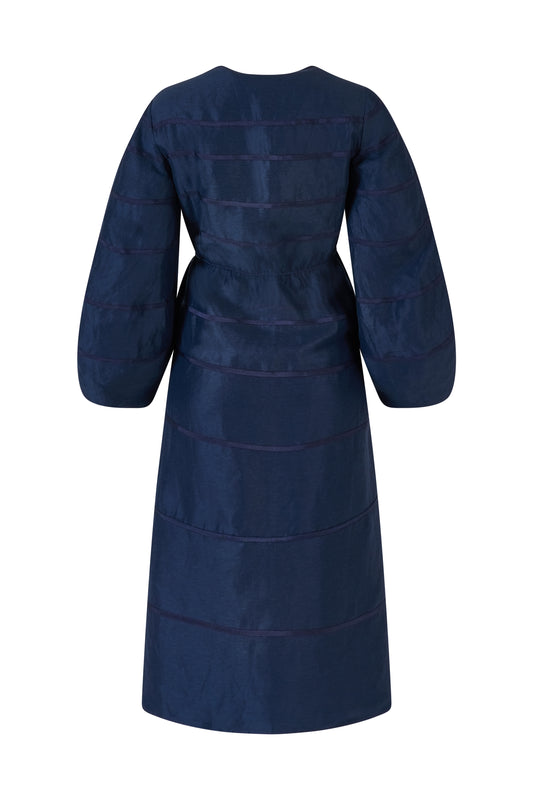 Ribbon Caftan Dress in Linen Viscose