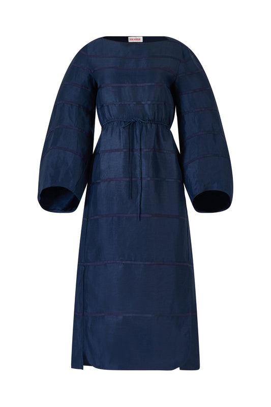 Ribbon Caftan Dress in Linen Viscose