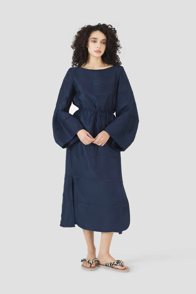 Ribbon Caftan Dress in Linen Viscose