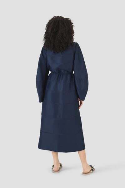 Ribbon Caftan Dress in Linen Viscose
