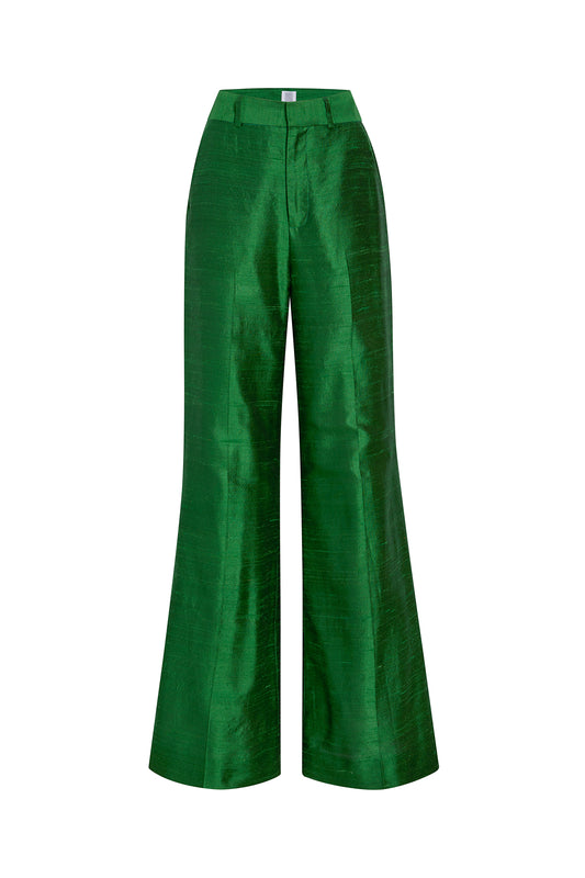 Full Length Flare Trouser - Emerald