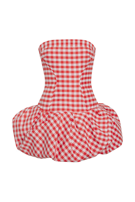 The Daffodil Top - Red Gingham