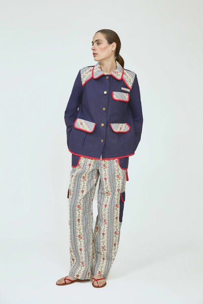 Patchwork Safari Jacket in Litchfield Floral Jacquard