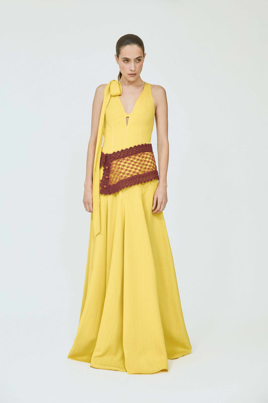 Archery Gown in Spongy Crepe