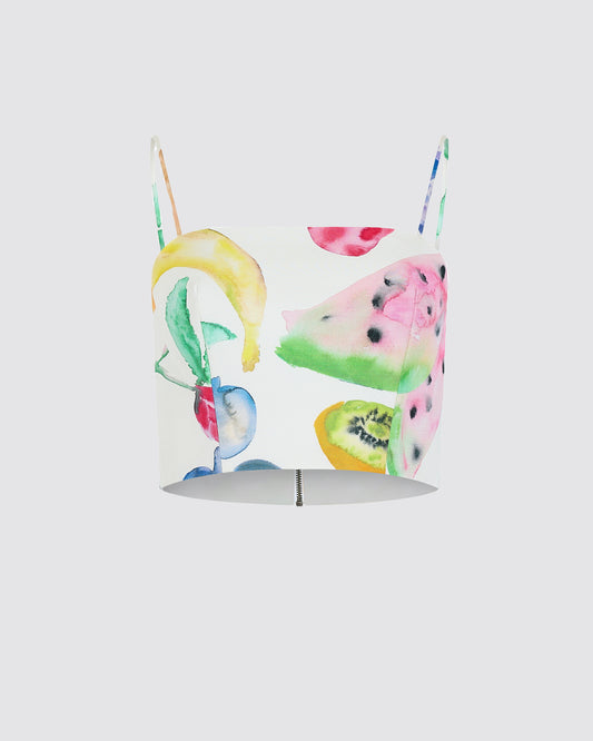 Halfway There Crop Top in Fruit Cotton Faille