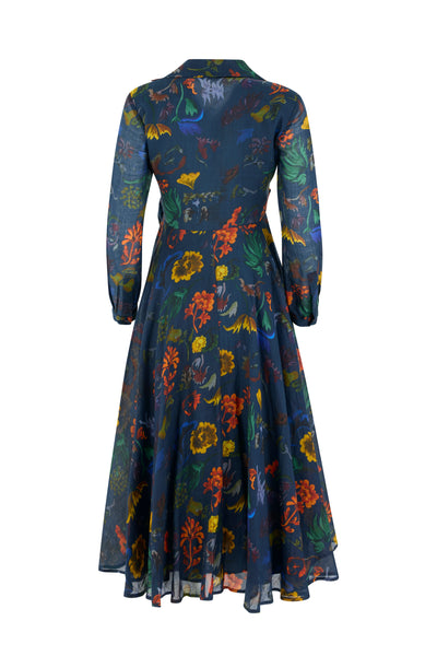 Sash Yay! Dress in Floral Printed Ramie