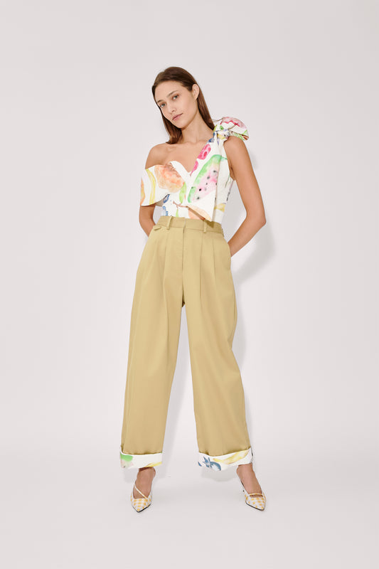 Tailored Relaxed Trouser in Khaki Utility