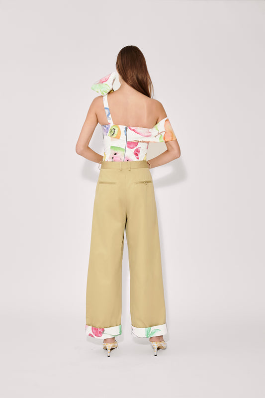Tailored Relaxed Trouser in Khaki Utility