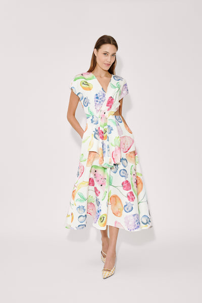 Swept Away Dress in Fruit Cotton Faille