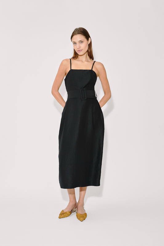 Artichoke Dress w/ Belt in Linen Viscose