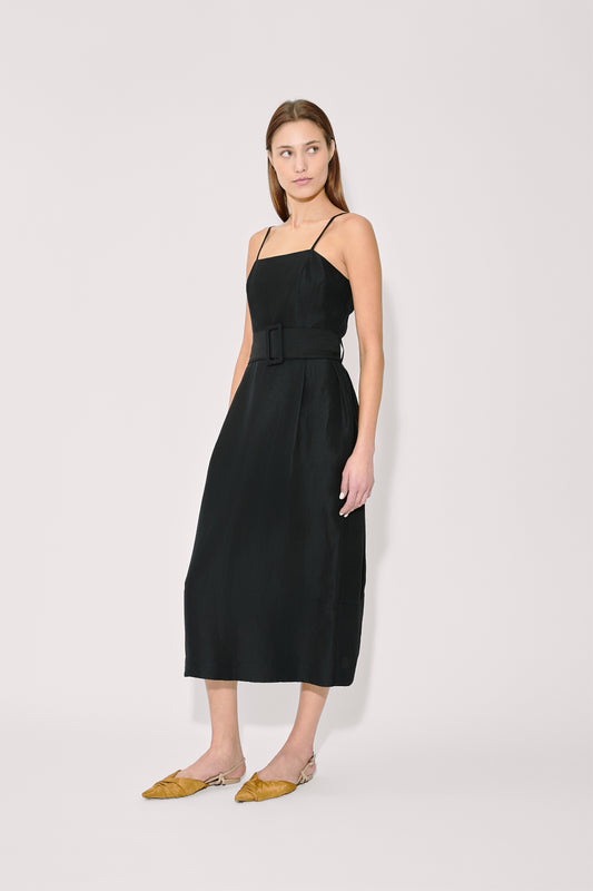 Artichoke Dress w/ Belt in Linen Viscose