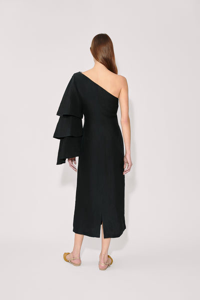 Bidi Bidi Bom Bom Tea Length Dress in Linen Viscose