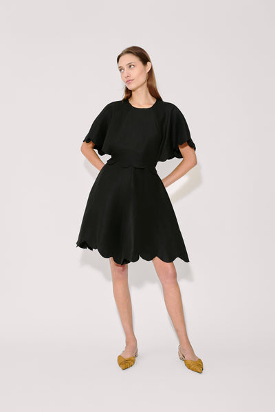 Scalloped Buttercup Dress in Linen Viscose