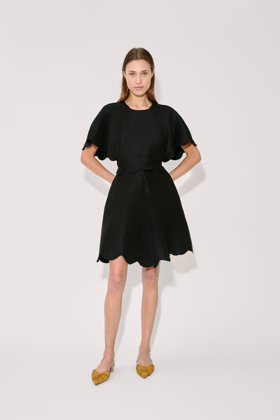 Scalloped Buttercup Dress in Linen Viscose