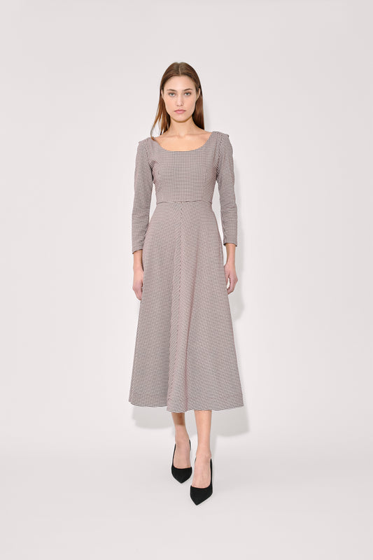 Jackie Oh Dress in Micro Houndstooth Berry / 4 Jackie Oh Dress in Micro Houndstooth Berry / 4