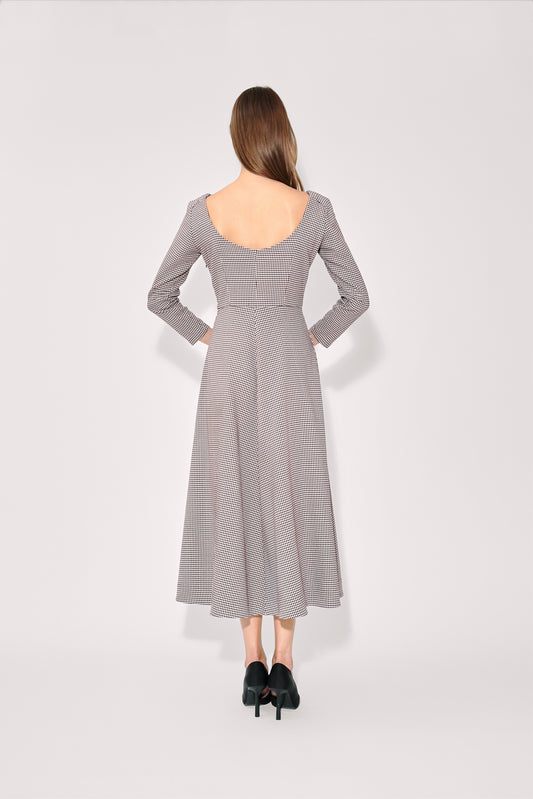 Jackie Oh Dress in Micro Houndstooth