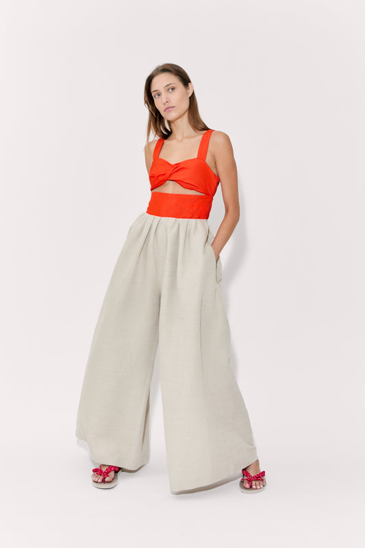 Morning After Jumpsuit in Linen Canvas
